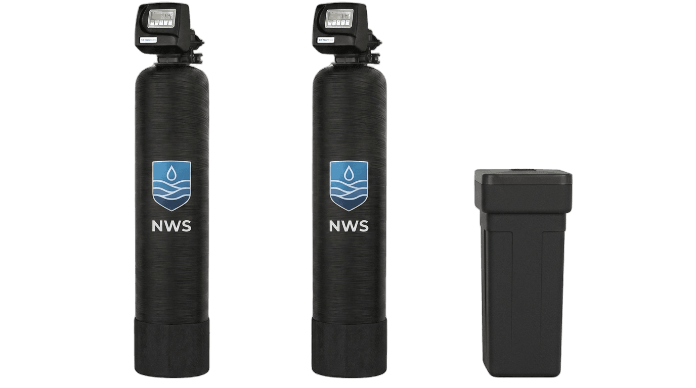 National Water Systems Premier package — whole-home filter, salt-based softener, and reverse osmosis